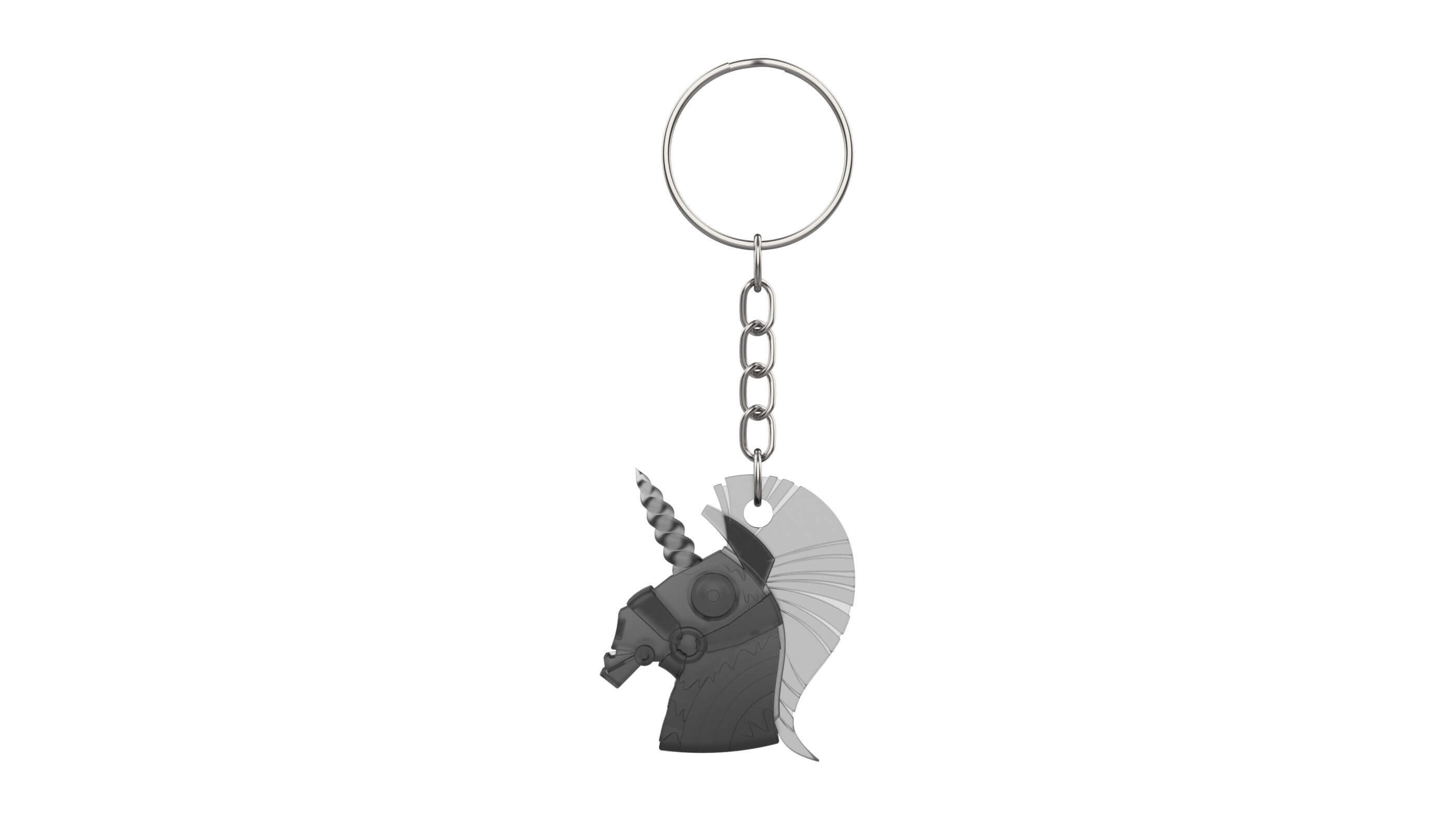 Keychain Rainbow Smash Unicorn 3D Print Model by MakerLab