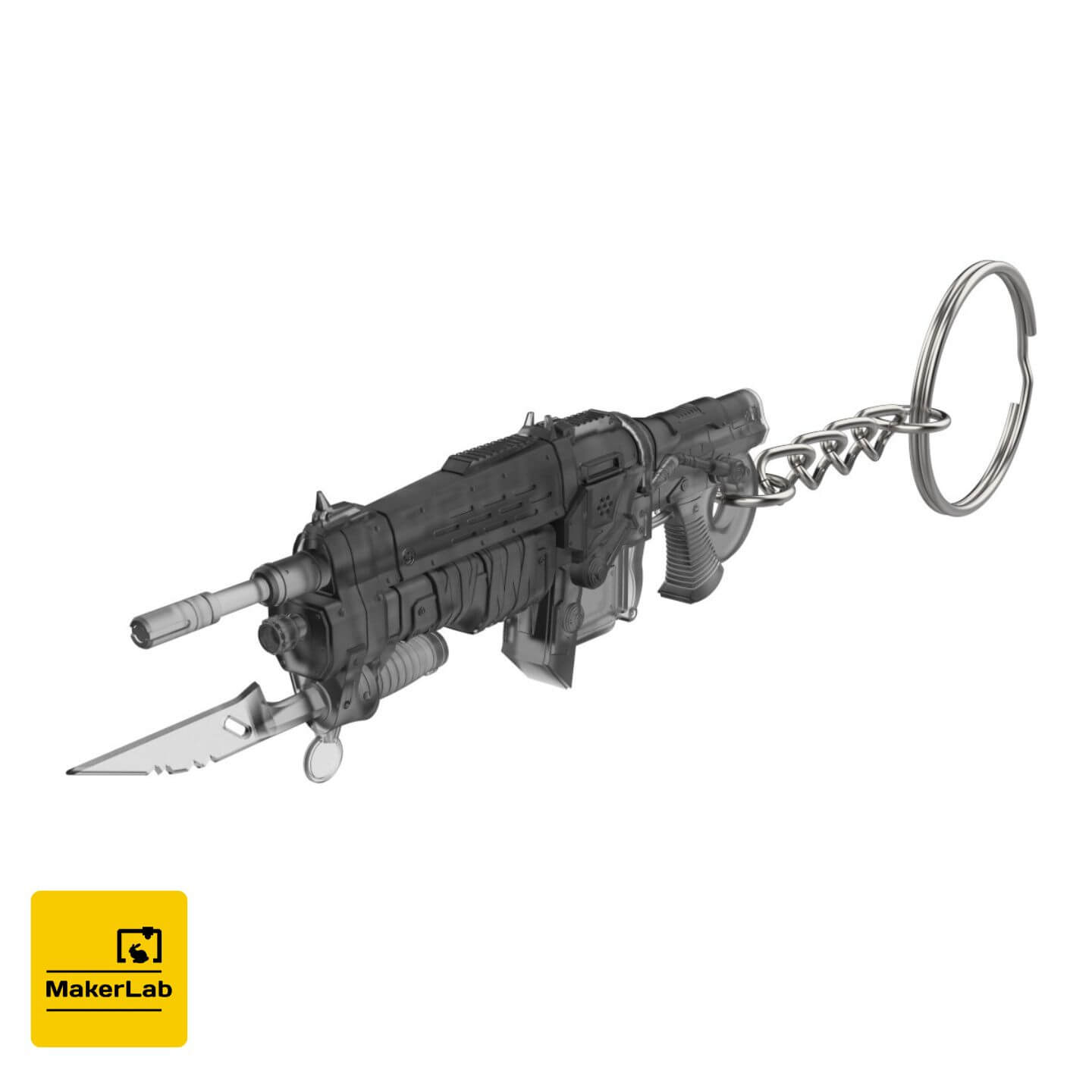 Keychain Retro Lancer Gears of War 3D Print Model by MakerLab