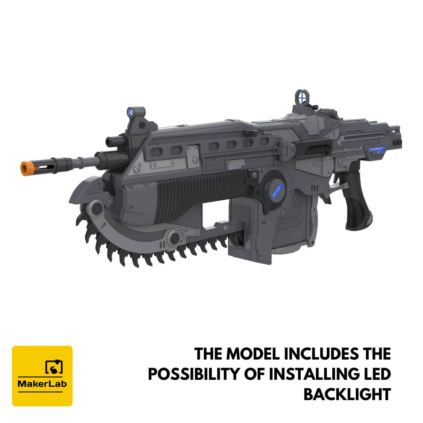 Gears of War Lancer Rifle 3D Model by MakerLab