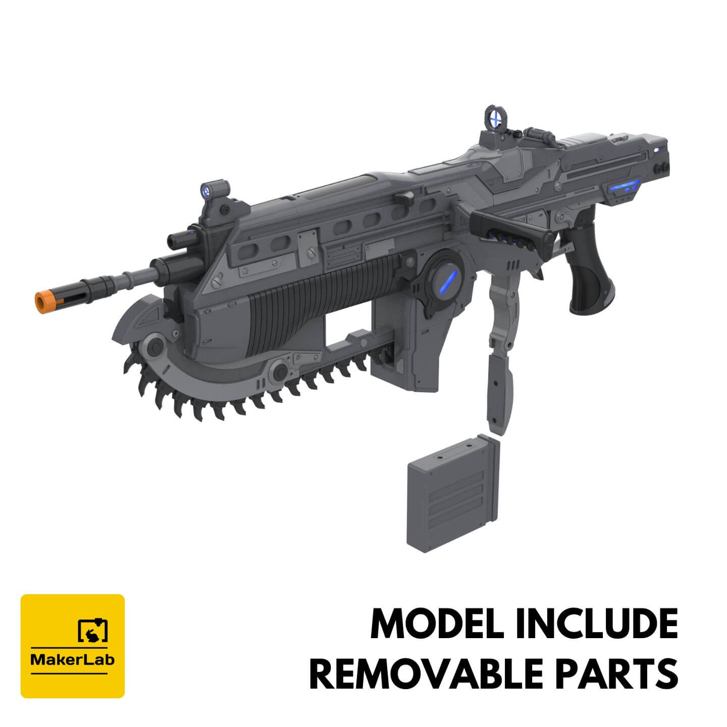 Gears of War Lancer Rifle 3D Model by MakerLab