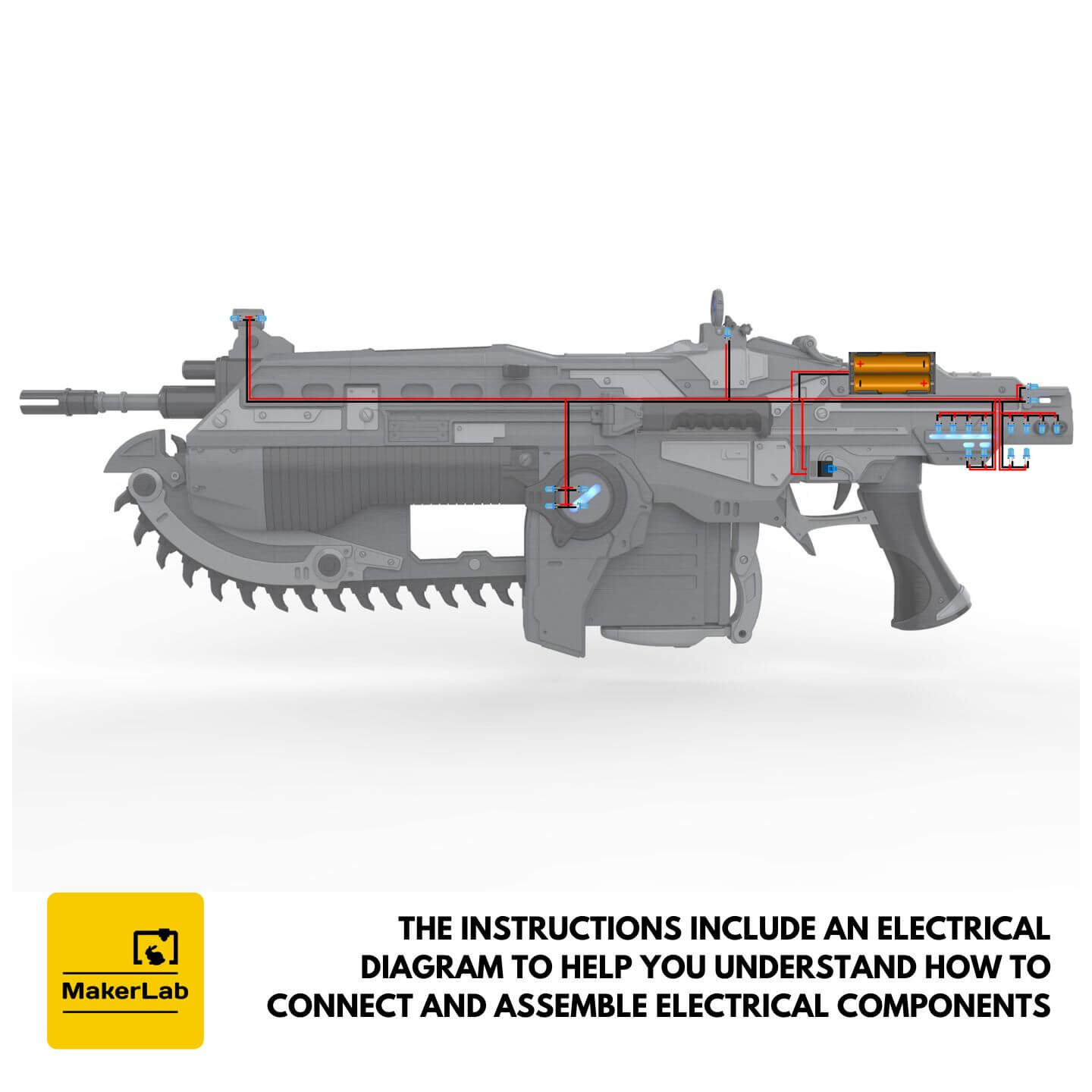 Gears of War Lancer Rifle 3D Model by MakerLab