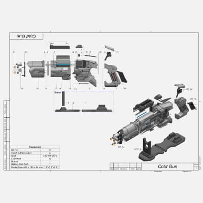 Legends of Tomorrow Cold Gun - Stl OBJ CAD - Commercial Use
