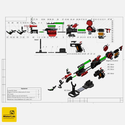 MK2 Ray Gun COD - STL OBJ CAD Bundle - Commercial Use