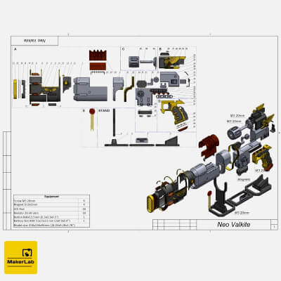 Neo-Volkite Blaster Space Marine 2 - STL CAD OBJ Commercial