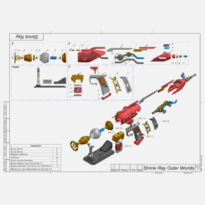 Outer Worlds - Shrink Ray Gun - STL OBJ CAD - Commercial