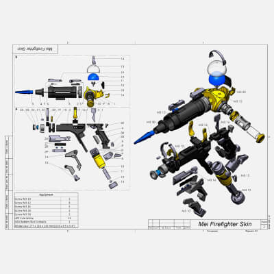 Overwatch Mei Firefighte Blaster - STL OBJ CAD - Commercial