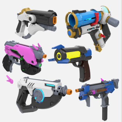 Overwatch Pistols Bundle 1 - 6 Models Set