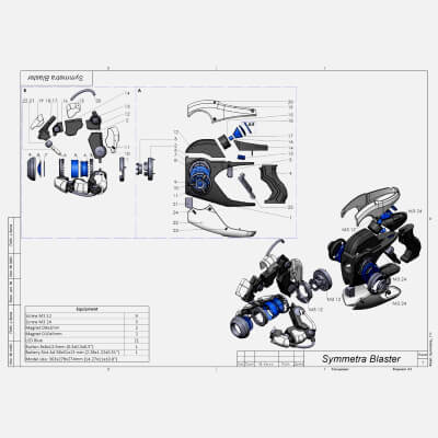 Overwatch Symmetra Blaster - Stl OBJ CAD - Commercial