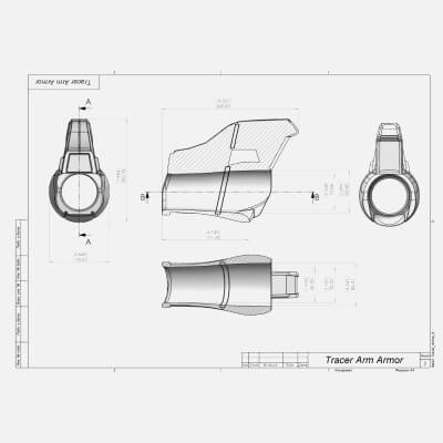 Overwatch Tracer Arm Armor - STL OBJ CAD bundle - Commercial