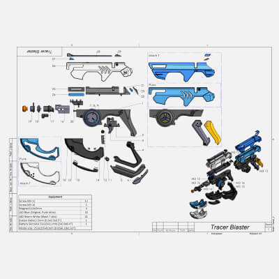 Overwatch Tracer Blaster Punk Skin - STL OBJ CAD Commercial
