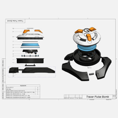 Overwatch Tracer Pulse Bomb - Stl OBJ CAD - Commercial