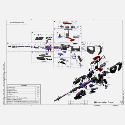 Overwatch Widowmaker Noire Skin - STL OBJ CAD - Commercial