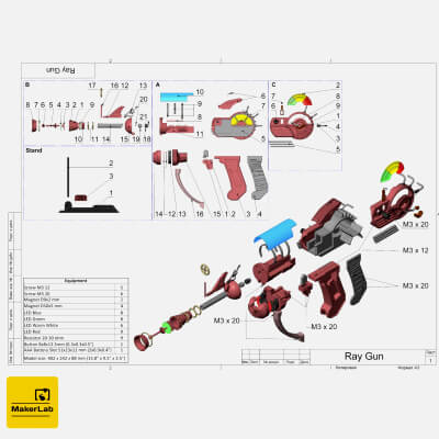 MK1 Ray Gun COD - STL OBJ CAD Bundle - Commercial Use