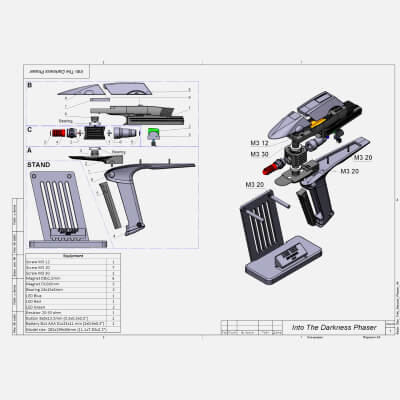 Star Trek Into Darkness Phaser - STL OBJ CAD Bundle