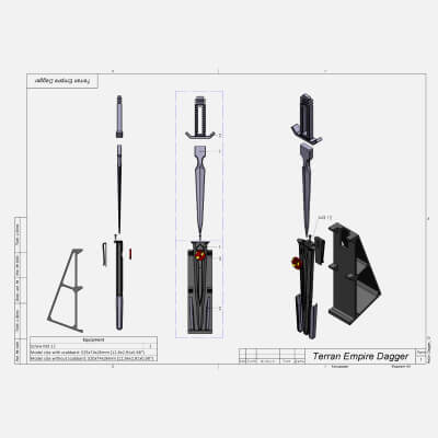 Star Trek Terran Empire Dagger - Stl OBJ Cad Bundle