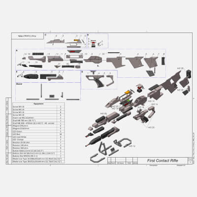 Star Trek Type 3B Phaser Rifle - STL OBJ CAD Bundle