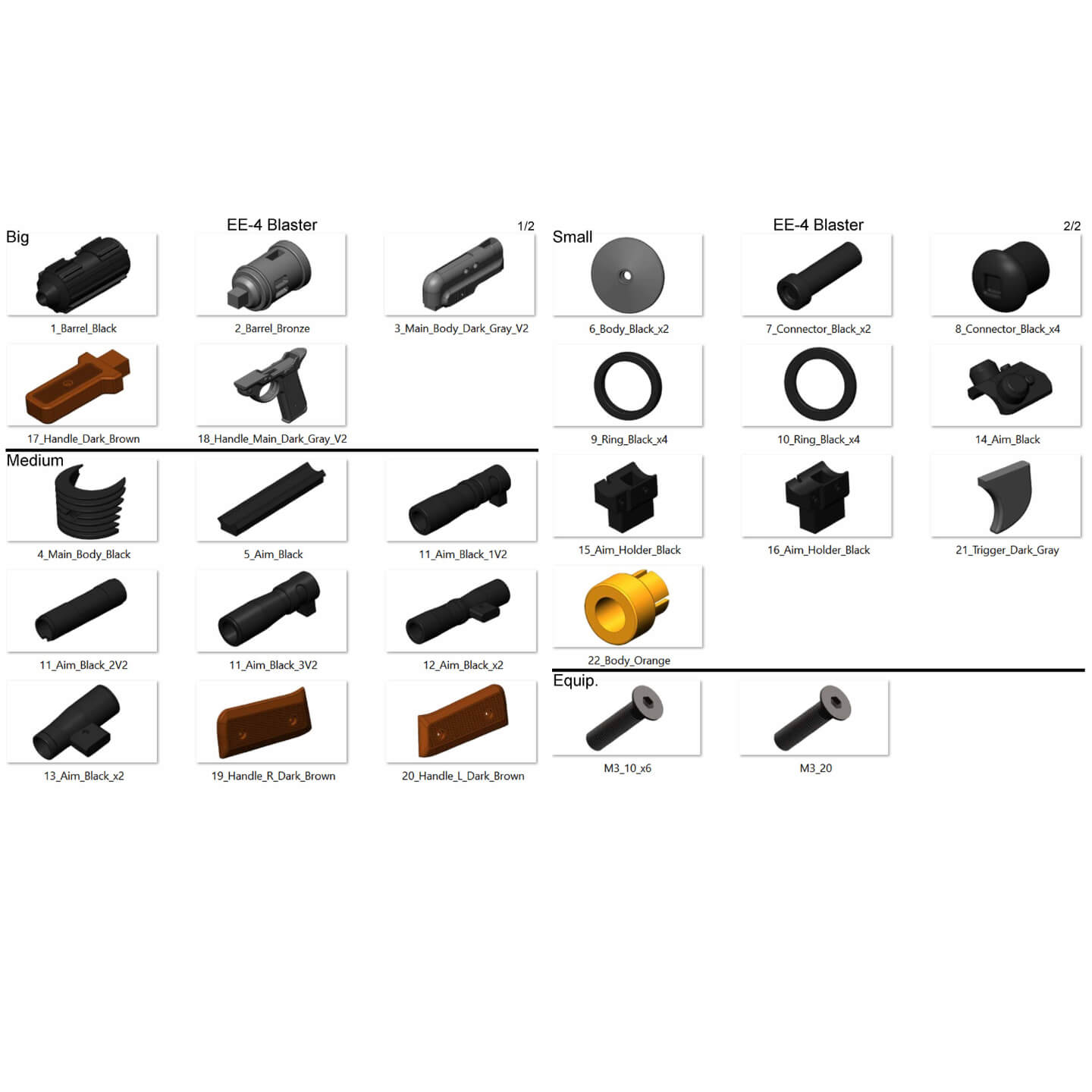 Star Wars EE4 Blaster Rifle 3D Print Model by MakerLab