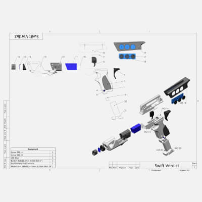Swift Verdict Destiny 2 - STL OBJ CAD - Commercial Use