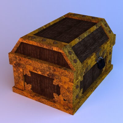 Chest Treasure Wood-Metal