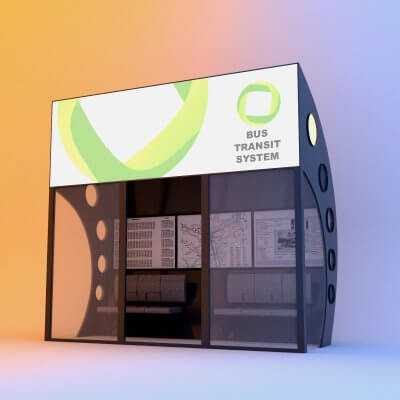 Creative Covered Bus Stop - 3D Model by malibusan