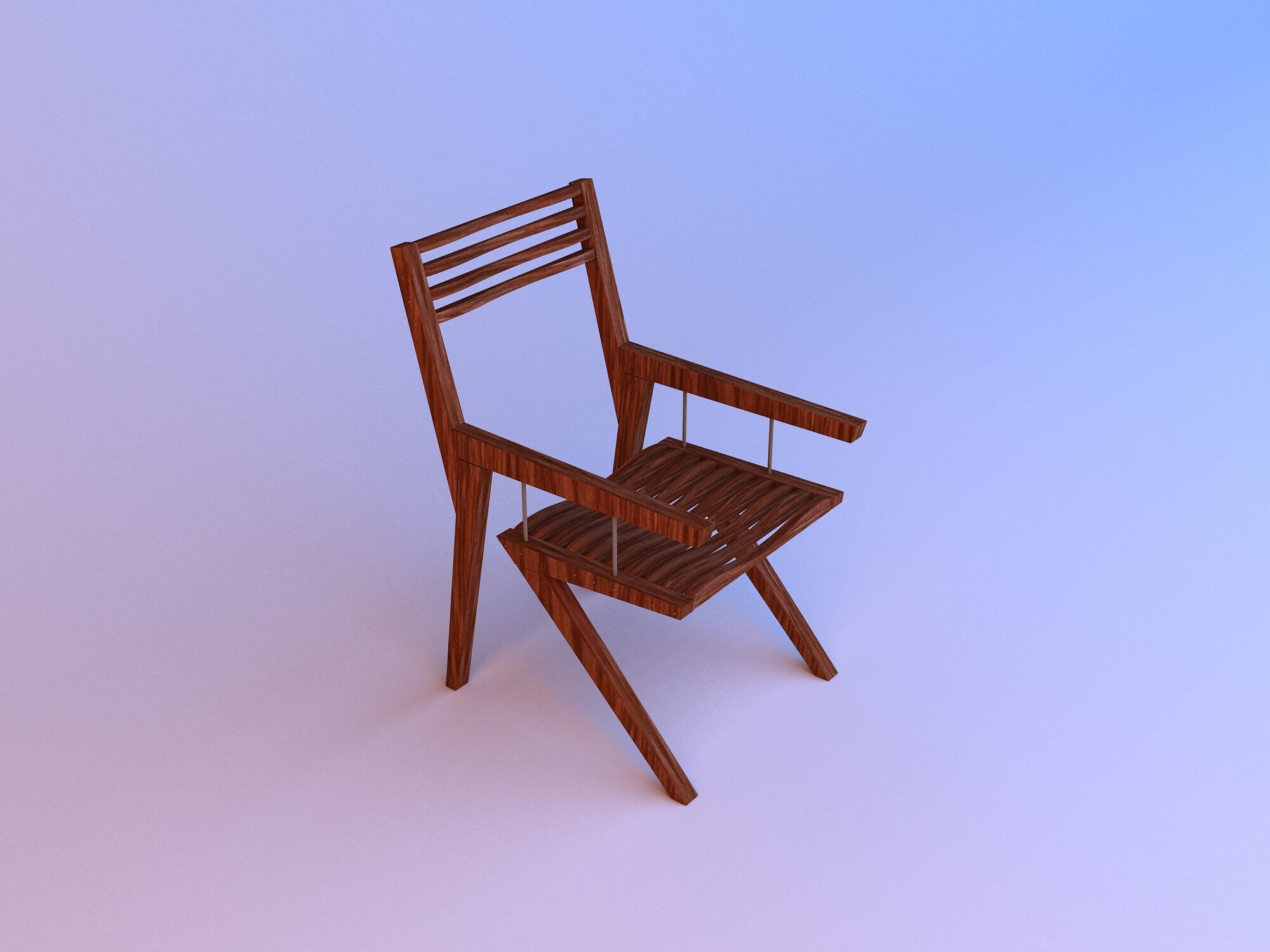 Elegant Wood Chair 3D Model by malibusan
