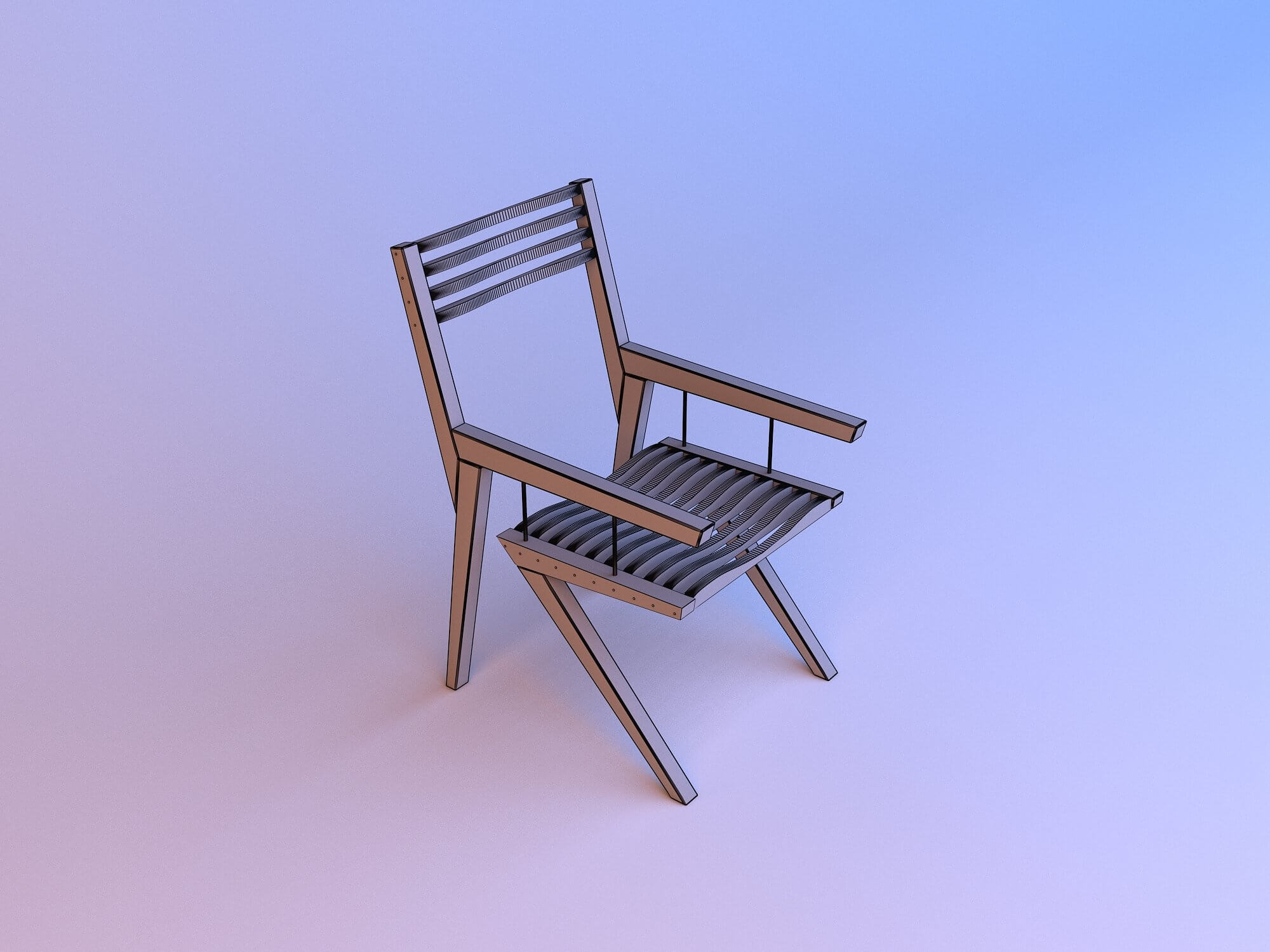 Elegant Wood Chair 3D Model by malibusan