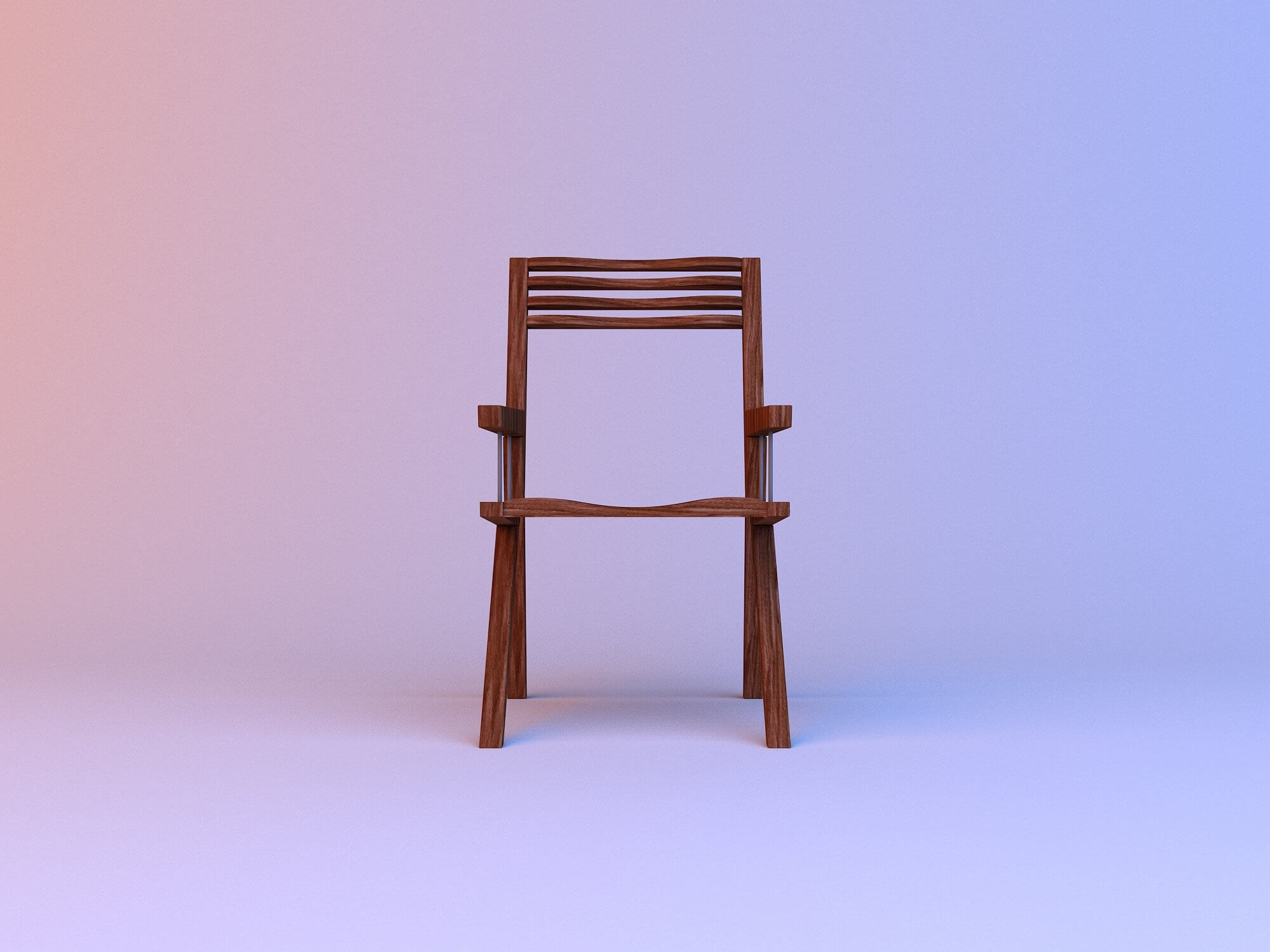 Elegant Wood Chair 3D Model by malibusan