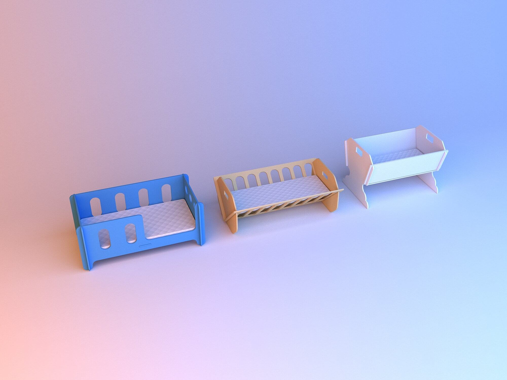 Handmade Baby Beds 3D Model by malibusan