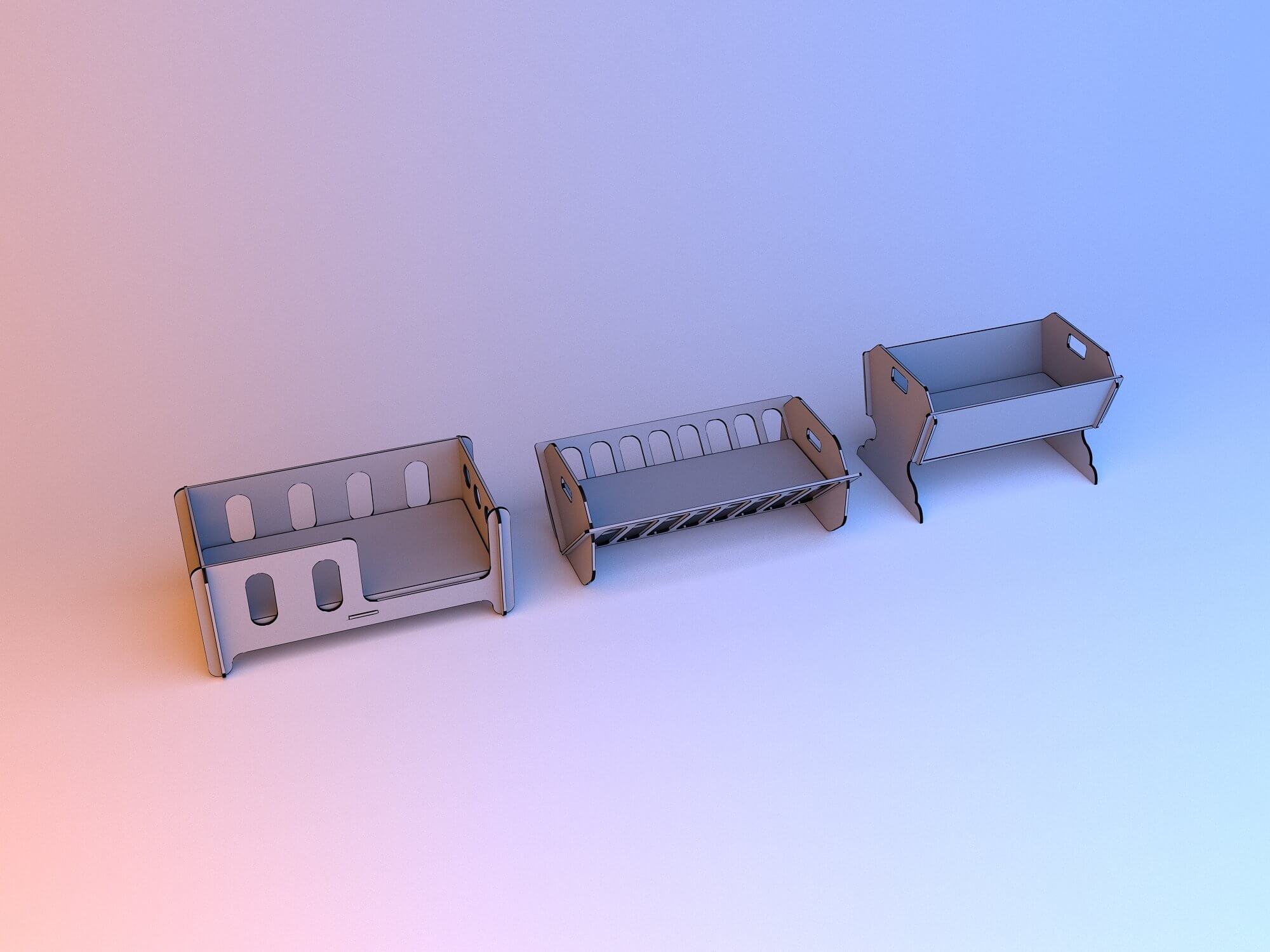 Handmade Baby Beds 3D Model by malibusan