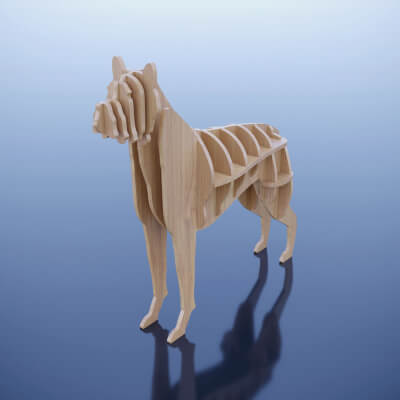Parametric Plywood Decor Dog