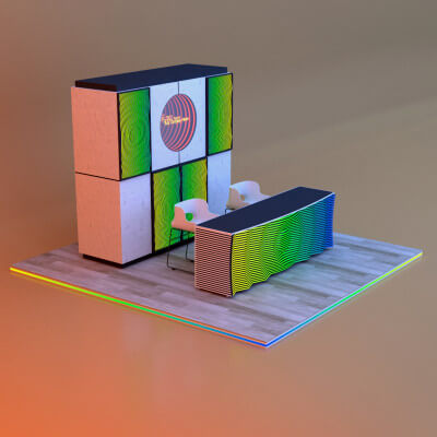 Parametric Glow Loft Reception Desk