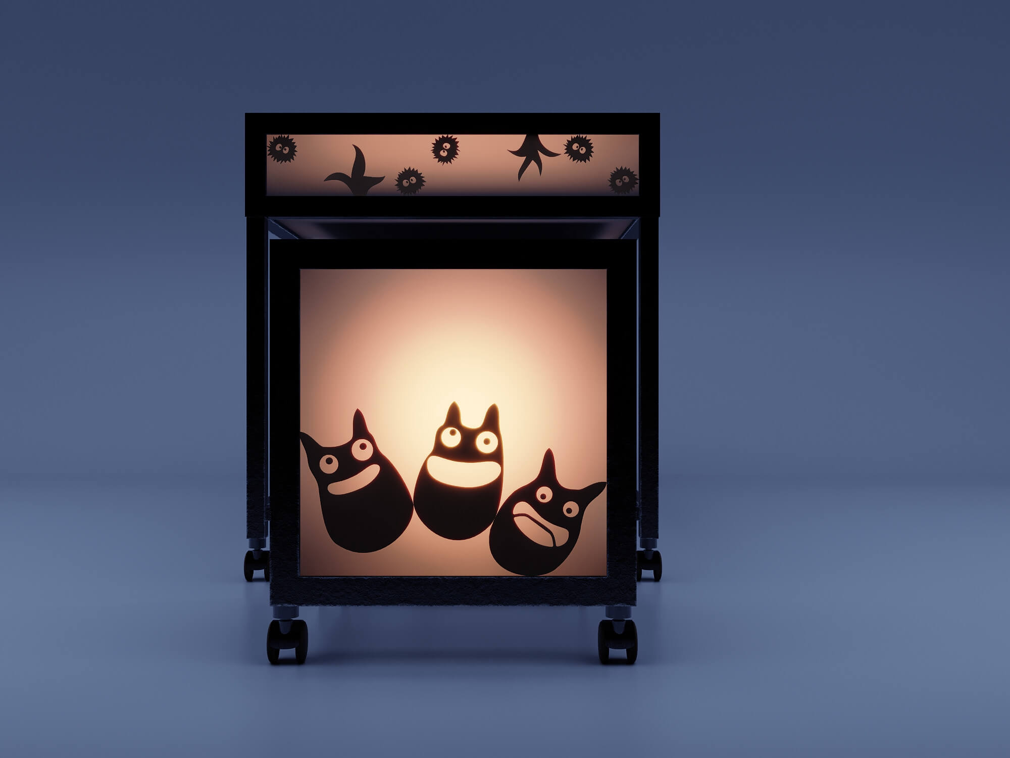 SciFi Glow Totoro Anime Furniture Set 3D Model by malibusan