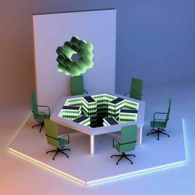 Sci-fi Infinity Mirror Office