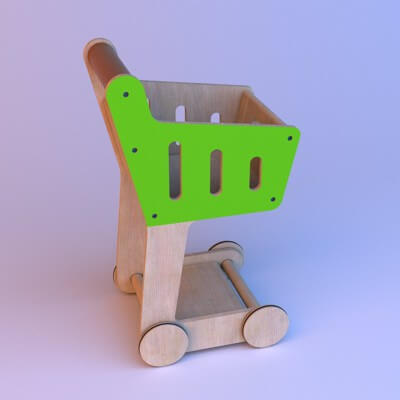 Toys Shopping Wooden Cart