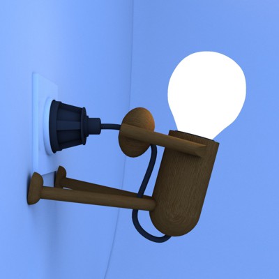 Wood Little Man Lamp