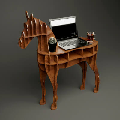 Wood Parametric Horse Table for CNC Machine