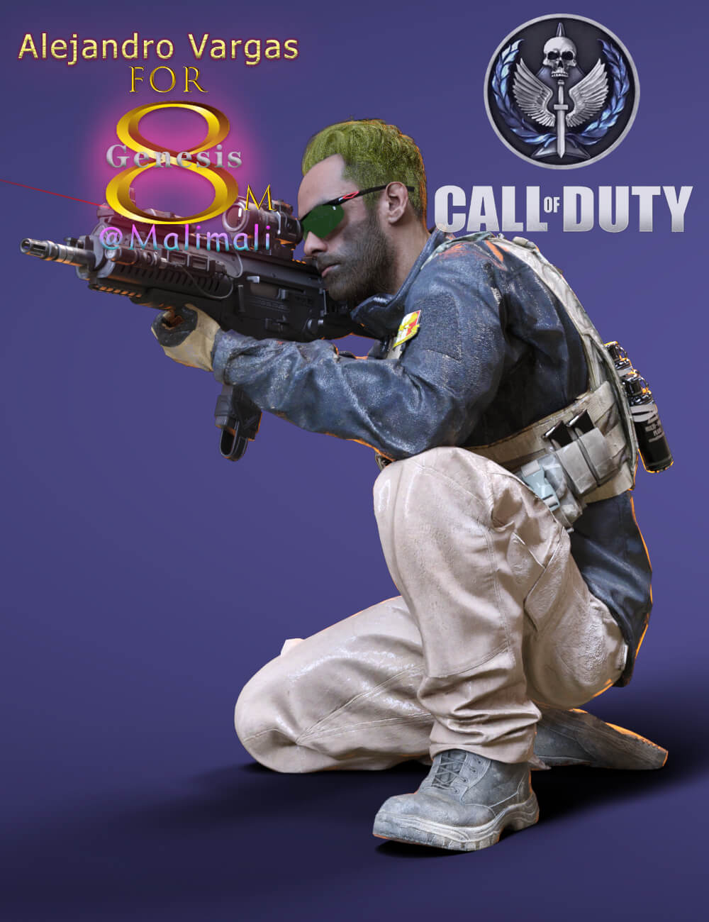 COD Alejandro Vargas and Outfit for G8M Daz Content by malimali