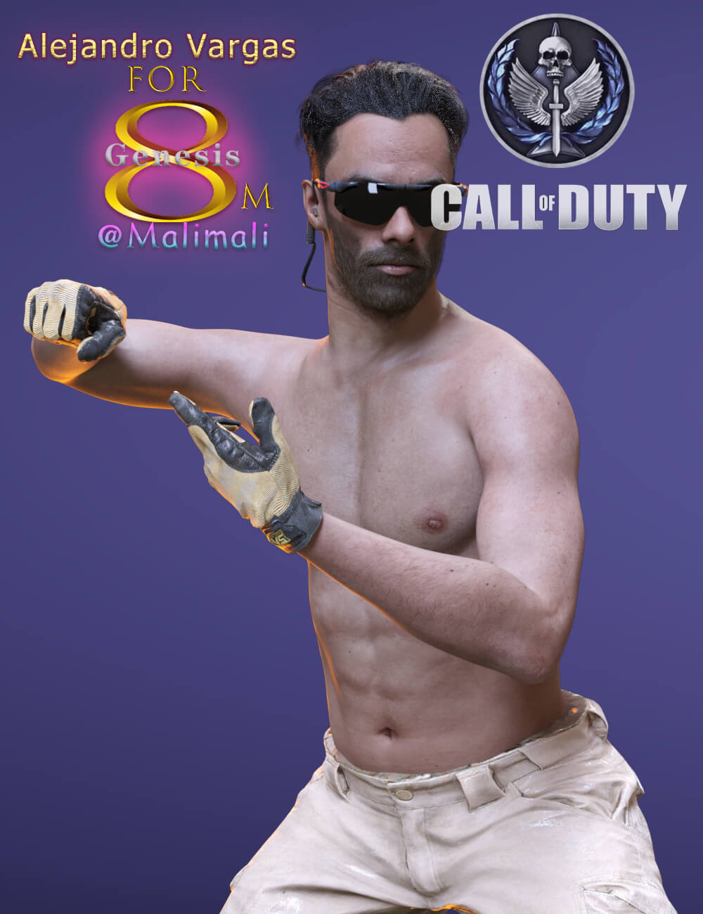 COD Alejandro Vargas and Outfit for G8M Daz Content by malimali