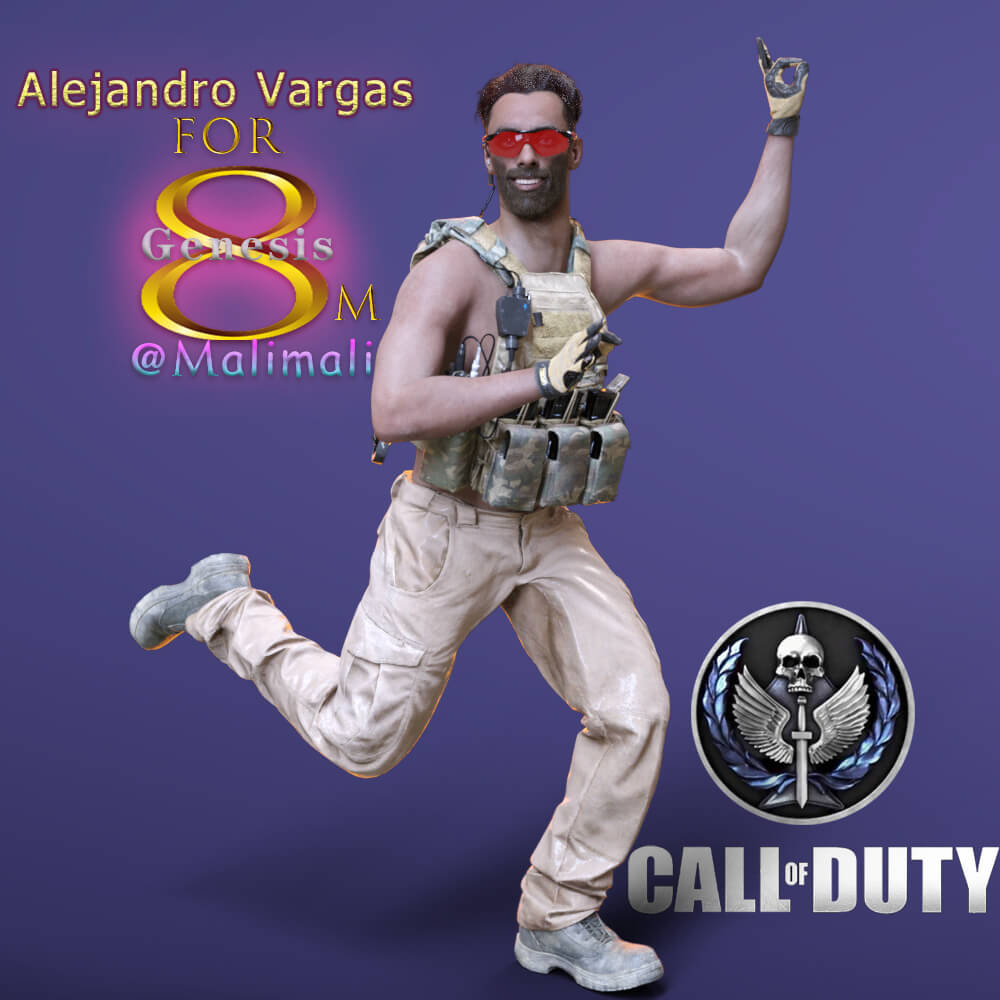 COD Alejandro Vargas and Outfit for G8M Daz Content by malimali