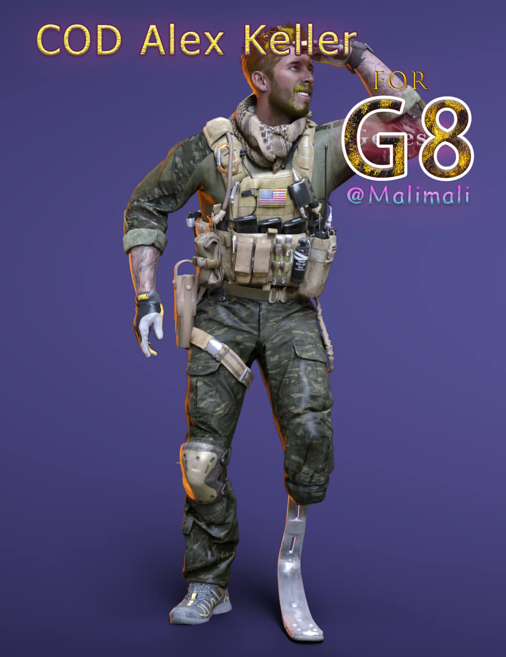 COD Alex Keller for G8M Daz Content by malimali
