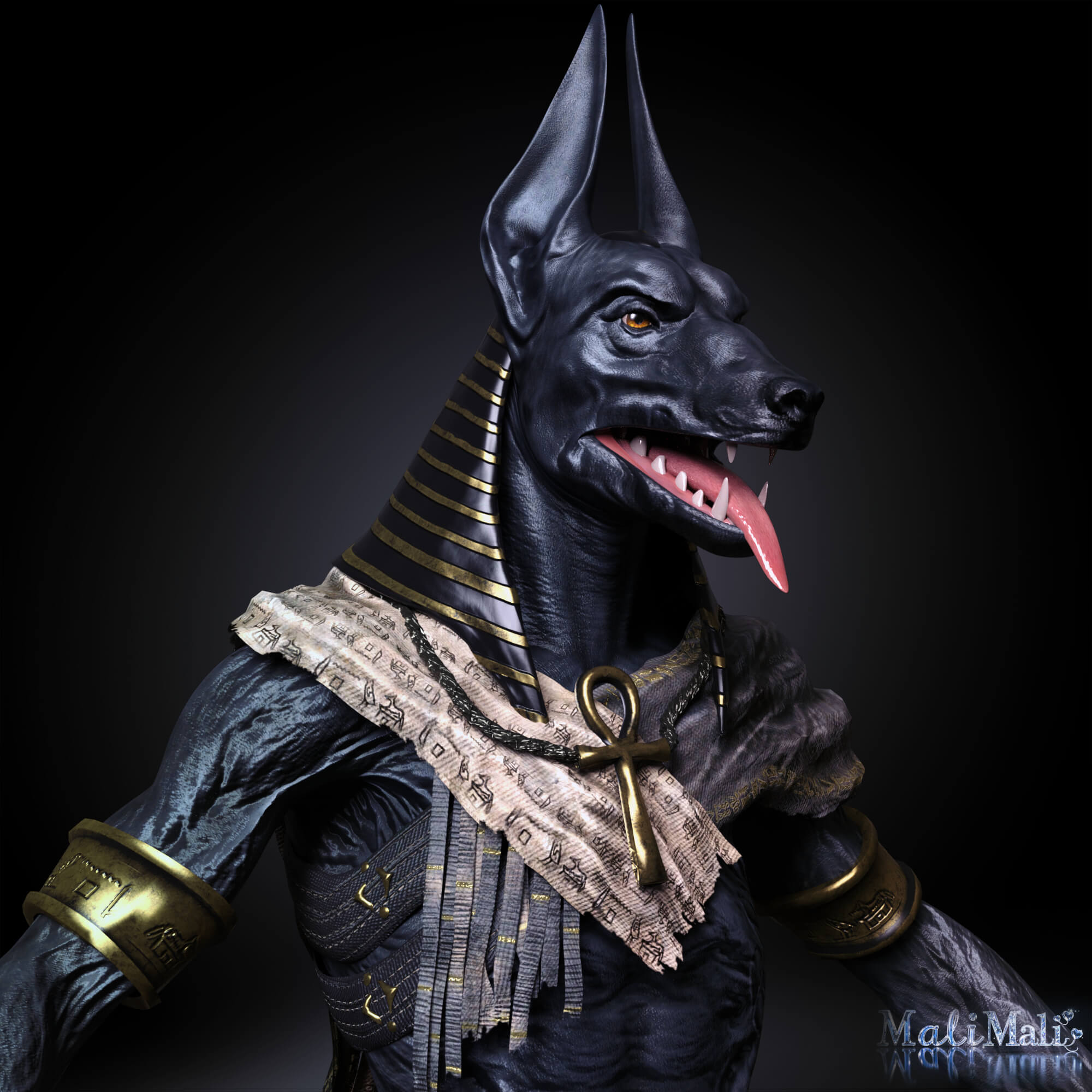 Anubis for G8M 3D Render, Digital Art by malimali