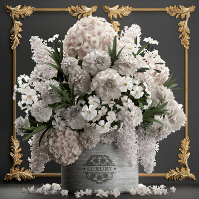 Bouquet of White Flowers in a Gift Box by malkmen84
