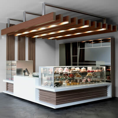 Design Project of a Coffee Point With a Confectionery Showca - 3D Model ...