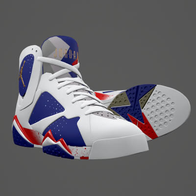 Air Jordan 7 Retro Sneaker PBR Model 3