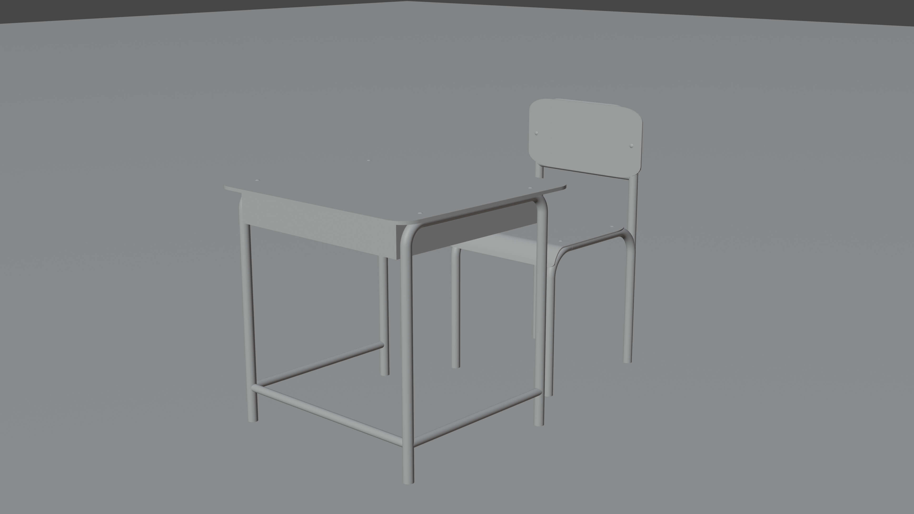 School Chair With Desk 3D Model by MaNgAz
