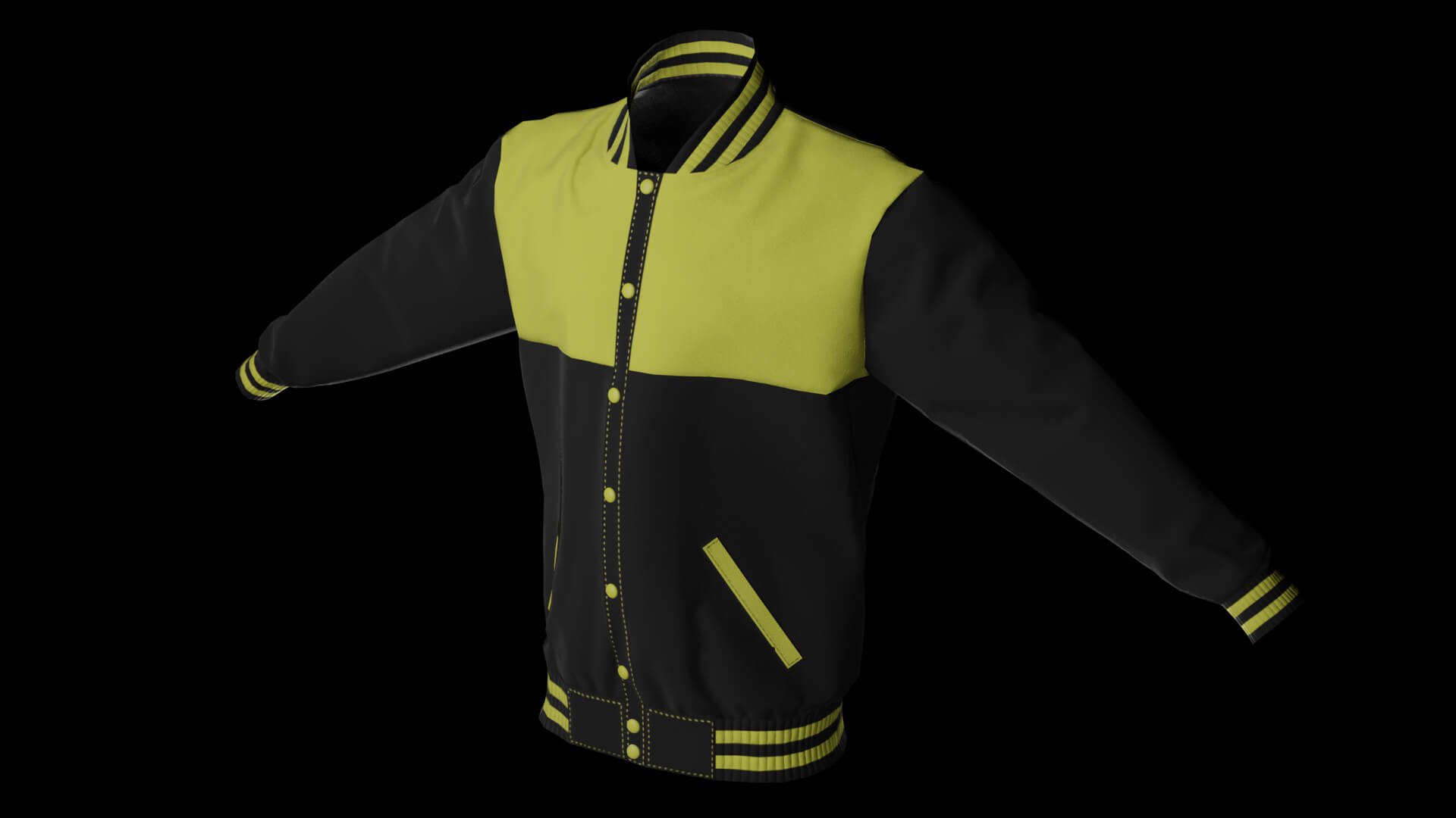 College Bomber Jacket 3D Model by MarcM