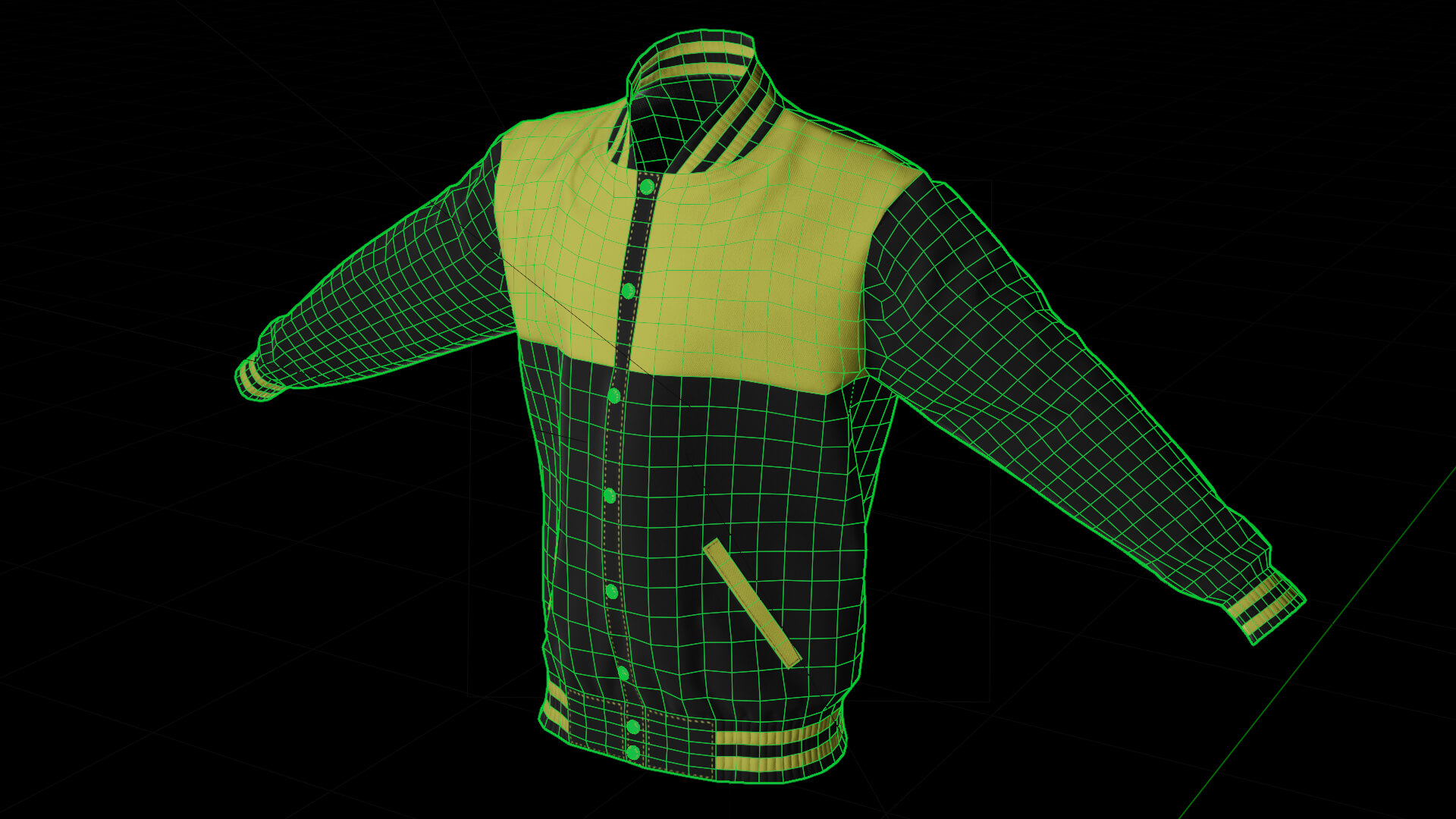 College Bomber Jacket 3D Model by MarcM