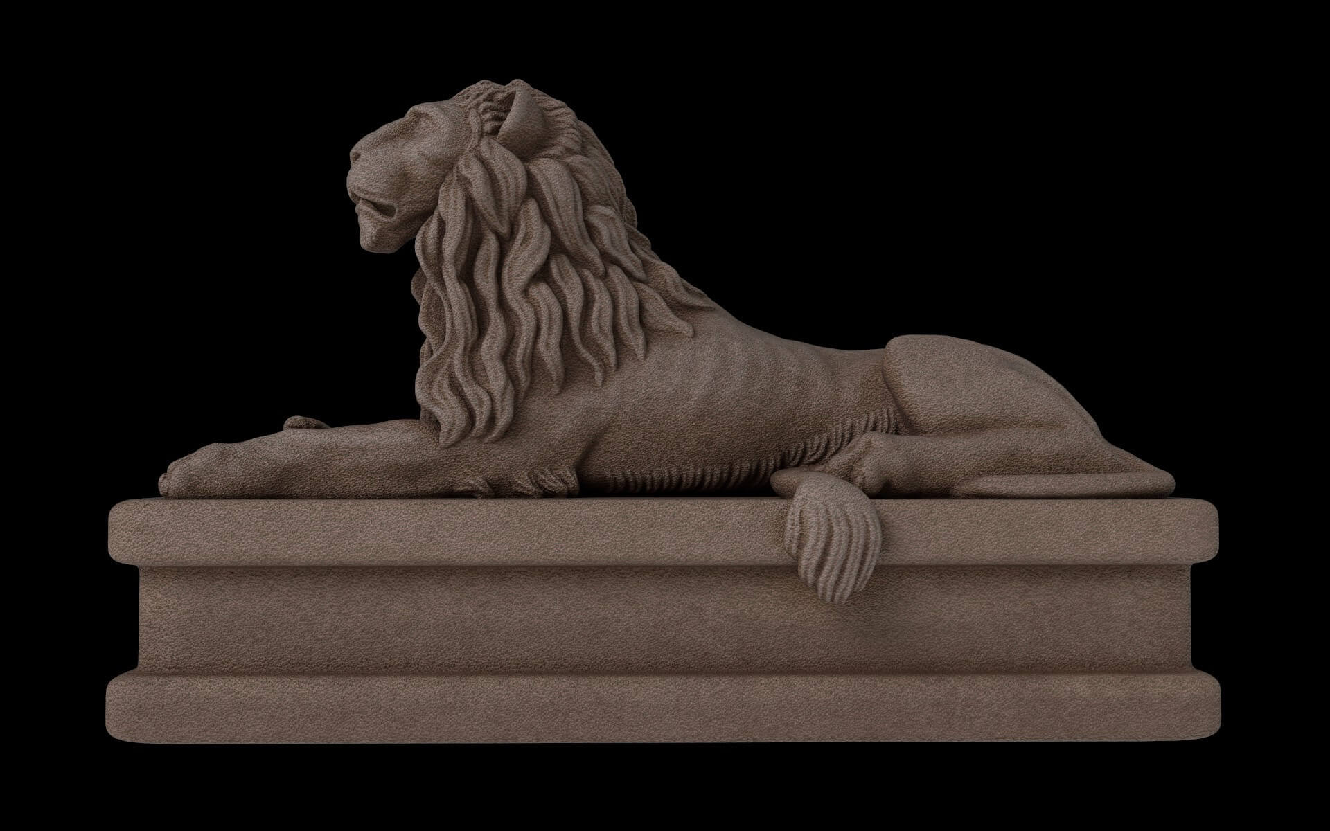 Lion Statue (Granite) 3D Model by Marianna3D