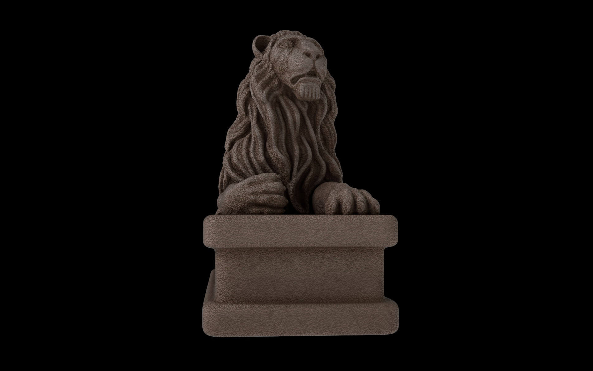 Lion Statue (Granite) 3D Model by Marianna3D