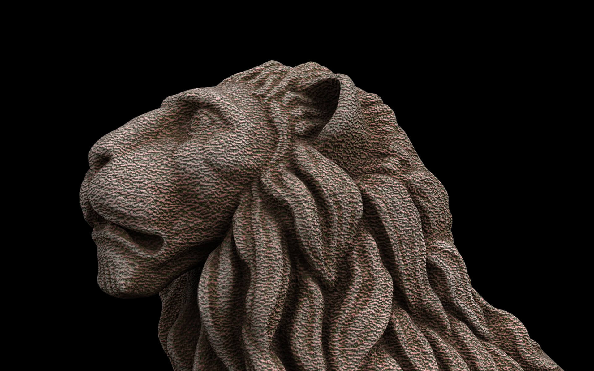Lion Statue (Granite) 3D Model by Marianna3D